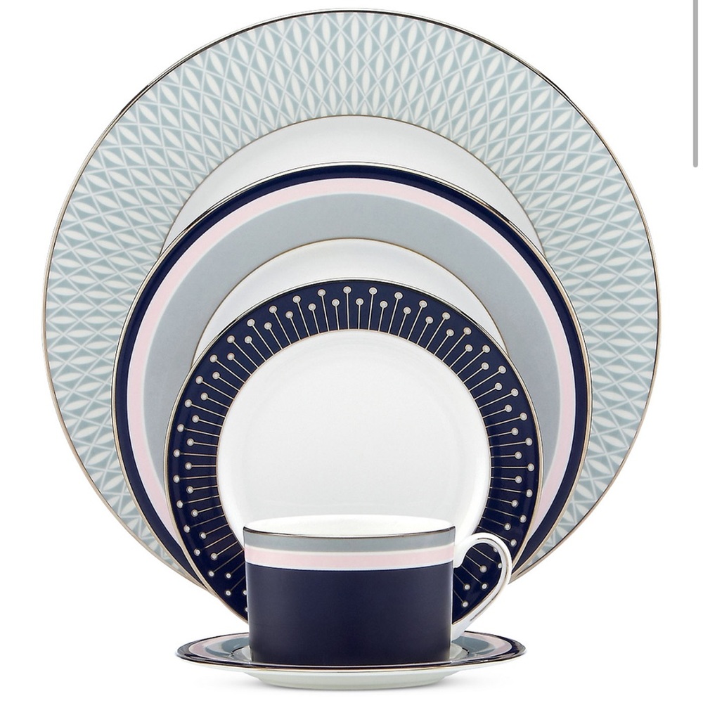 Kate Spade New York Mercer Drive Platinum 5 Piece Place Setting